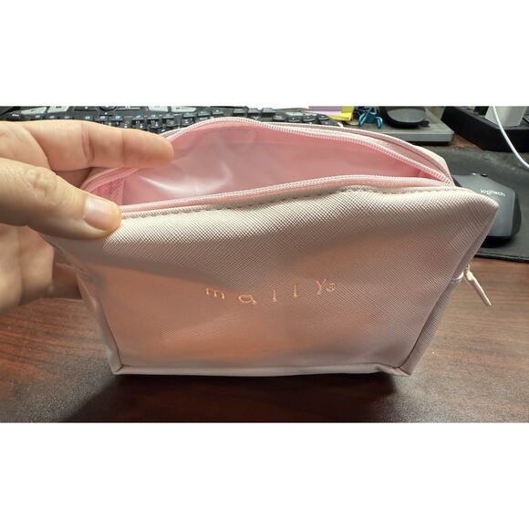 NEW Mally Wake Up Your Makeup Beauty Pink Cosmetics Make Up Zipper Close Bag - Picture 7 of 9